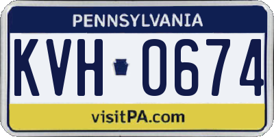 PA license plate KVH0674