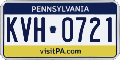 PA license plate KVH0721