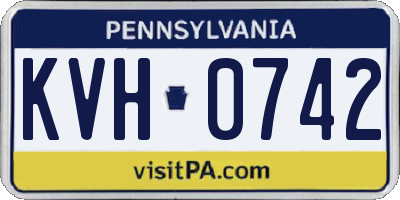 PA license plate KVH0742