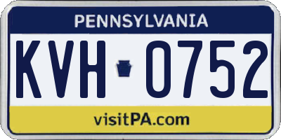 PA license plate KVH0752