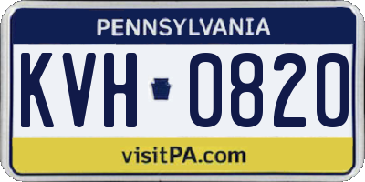 PA license plate KVH0820