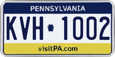 PA license plate KVH1002