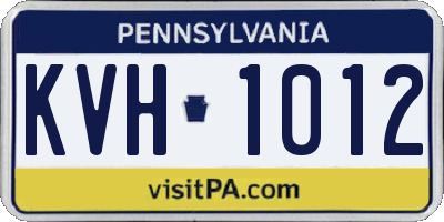 PA license plate KVH1012