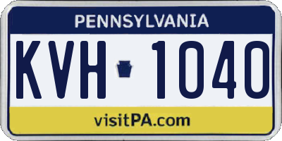 PA license plate KVH1040