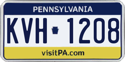 PA license plate KVH1208