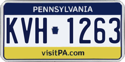 PA license plate KVH1263