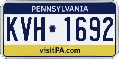 PA license plate KVH1692