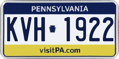 PA license plate KVH1922