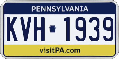 PA license plate KVH1939