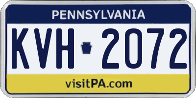 PA license plate KVH2072