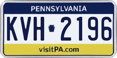 PA license plate KVH2196