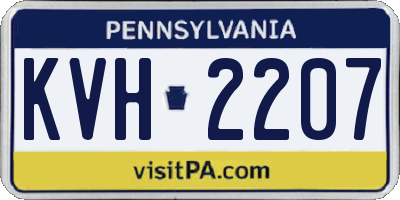 PA license plate KVH2207