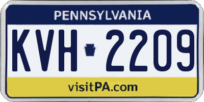 PA license plate KVH2209