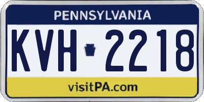 PA license plate KVH2218