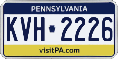 PA license plate KVH2226