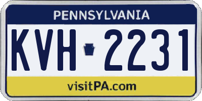PA license plate KVH2231