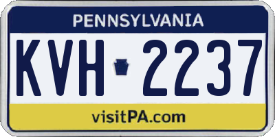 PA license plate KVH2237