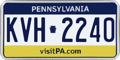 PA license plate KVH2240