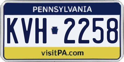 PA license plate KVH2258