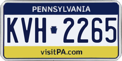 PA license plate KVH2265