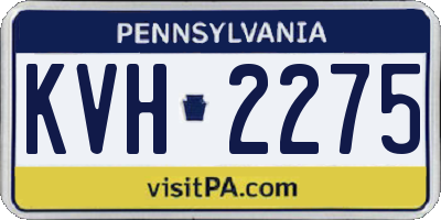 PA license plate KVH2275