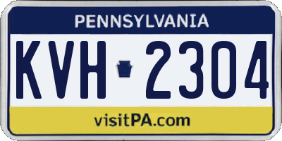 PA license plate KVH2304