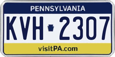 PA license plate KVH2307