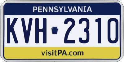 PA license plate KVH2310