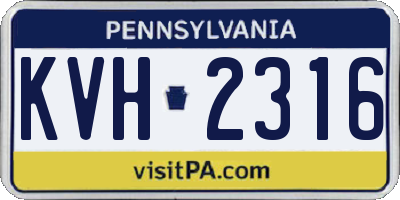 PA license plate KVH2316