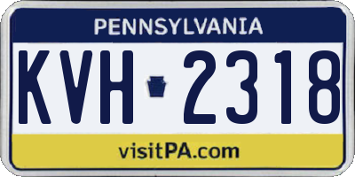 PA license plate KVH2318