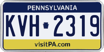 PA license plate KVH2319