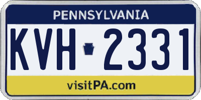 PA license plate KVH2331