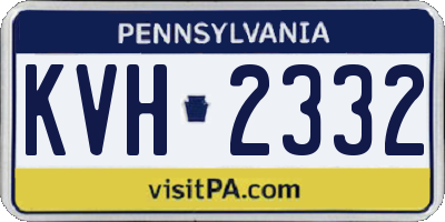 PA license plate KVH2332