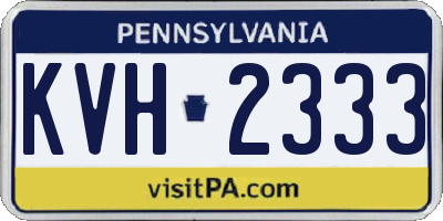 PA license plate KVH2333