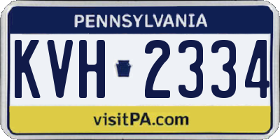 PA license plate KVH2334