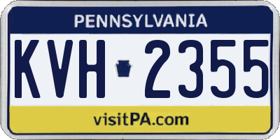 PA license plate KVH2355