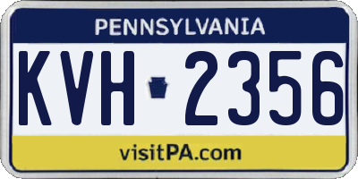 PA license plate KVH2356