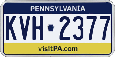 PA license plate KVH2377