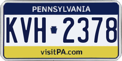 PA license plate KVH2378