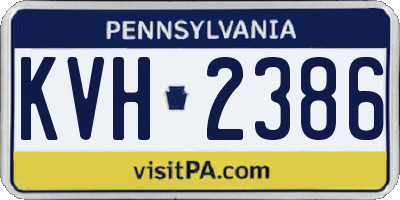 PA license plate KVH2386