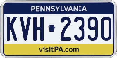 PA license plate KVH2390