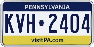 PA license plate KVH2404