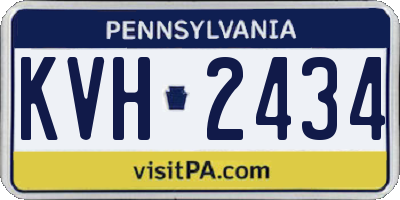 PA license plate KVH2434