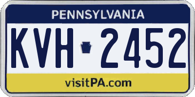 PA license plate KVH2452
