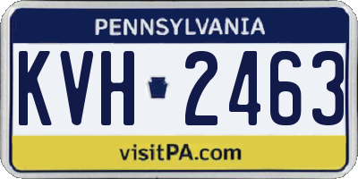 PA license plate KVH2463