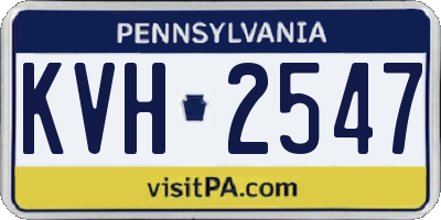 PA license plate KVH2547