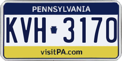 PA license plate KVH3170