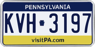 PA license plate KVH3197