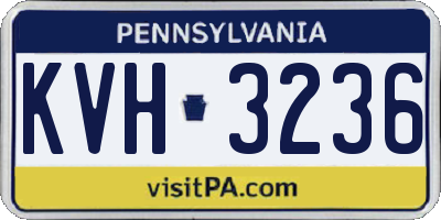 PA license plate KVH3236