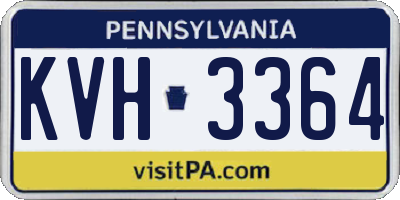 PA license plate KVH3364